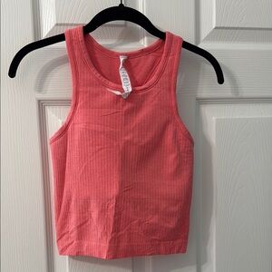 Lululemon Ebb to Street Crop Coral Tank Top